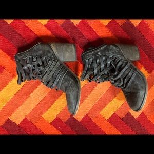 Free People Leather Strappy Booties